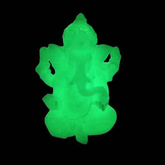 GANESH*GLOW in the DARK*STATUE-Jade Green Color-Shiva-Figurine-Gift New Beginnin - Picture 2 of 8